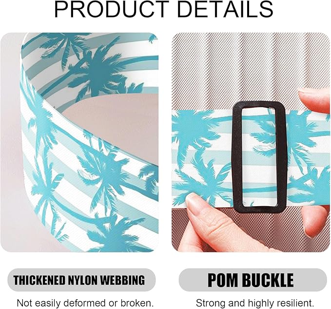 2 Pack Luggage Straps, Adjustable Cute Printing with Combination Lock Luggage Straps for Women Men Travel School Business Trips-Coconut Trees