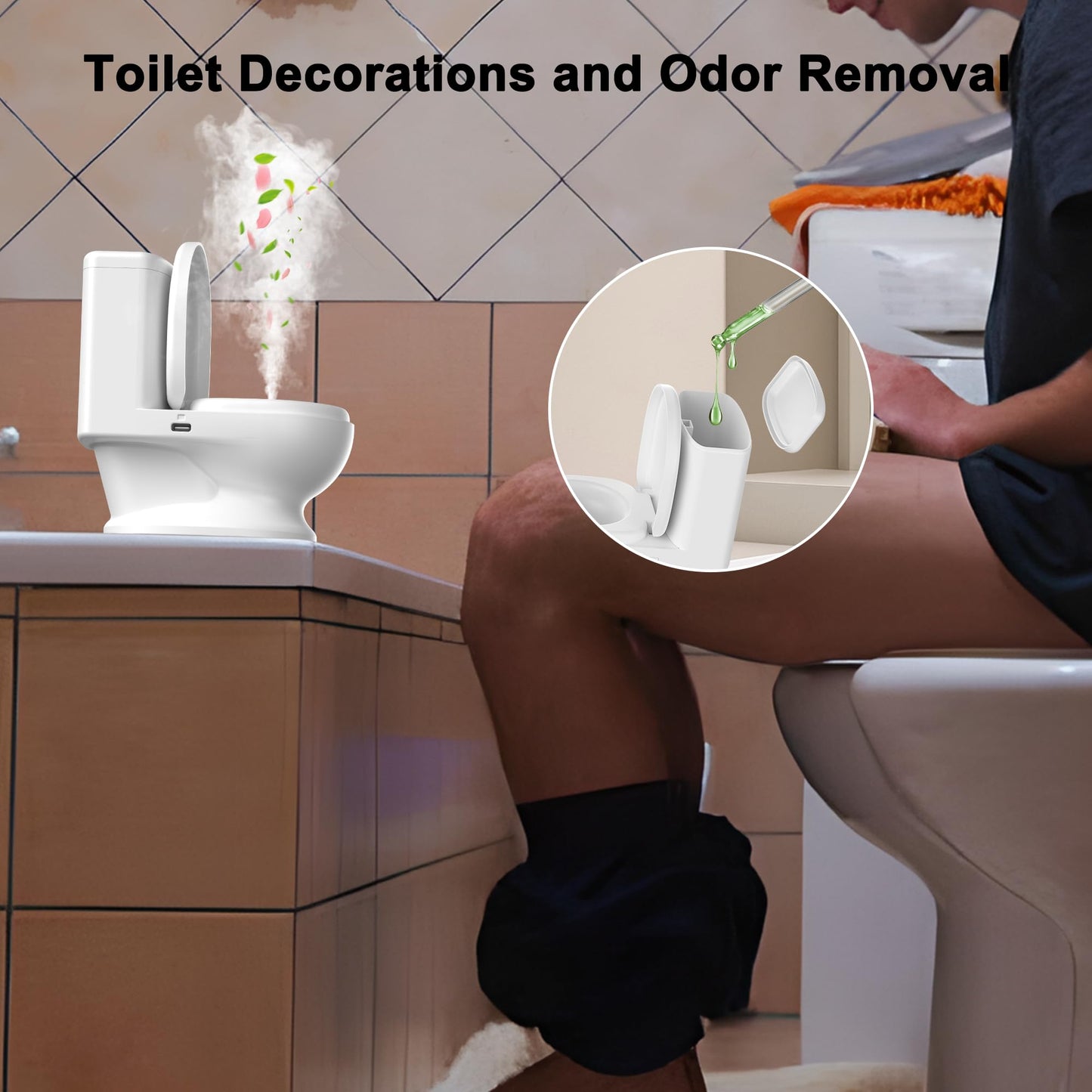 Creative Toilet Humidifier, Gag Gifts, White Elephant Gift, Funny Portable Mini Humidifier Two Mist Settings Adjustable, 2024 New Essential Oil Diffuser for Home Office Desktop