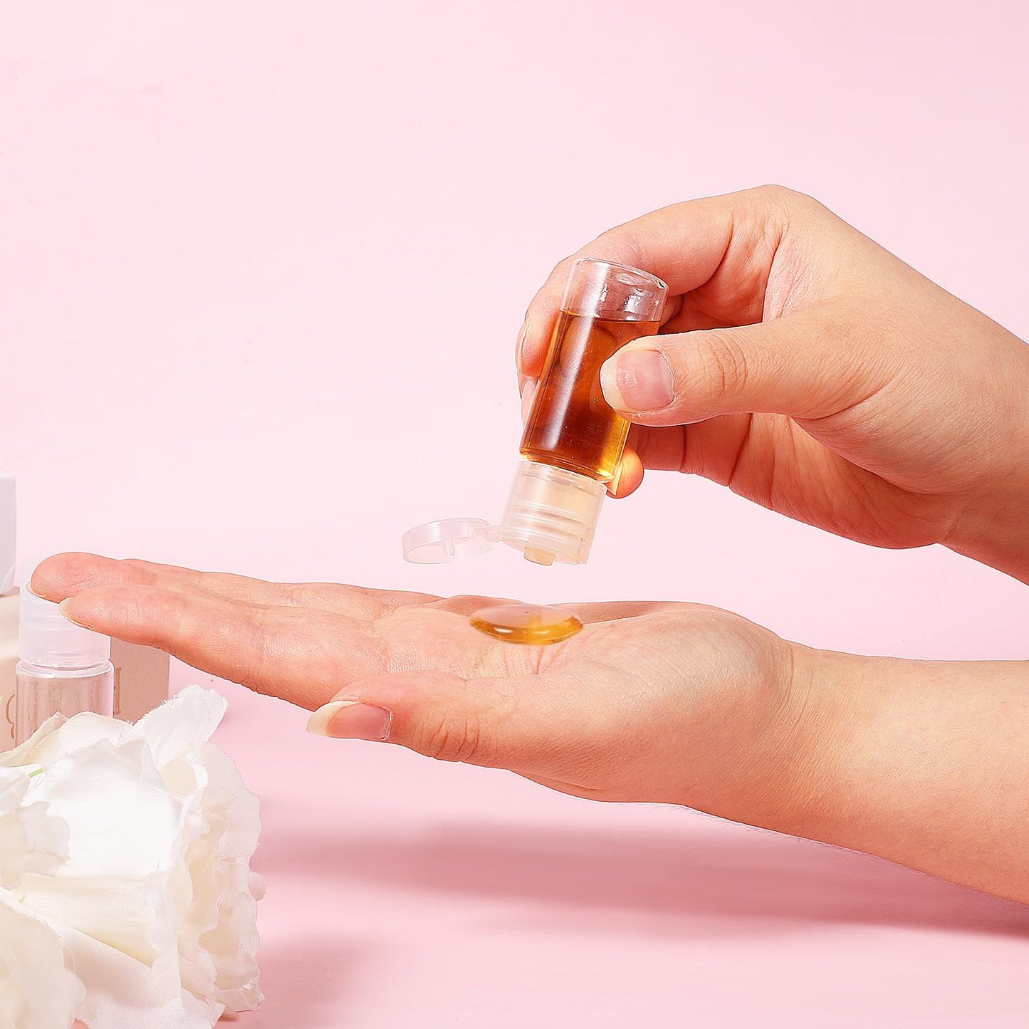 12 PCS Small Travel Squeeze Bottles,12ml 0.4oz Refillable Plastic Empty Cosmetic Containers for Shampoo, Toner, Liquid Toiletries, Dispensers Bottles, Travel Essentials Sample