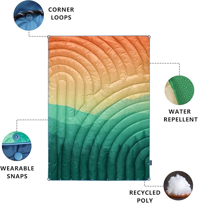 Camping Blanket,Lightweight Down Alternative Puffy Blanket Packable Outdoor Blanket for Camping,Traveling, Stadium, Hiking, Picnics