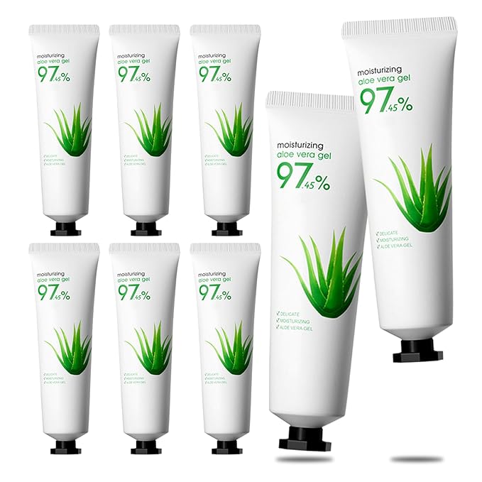 8PCS Purity Aloe Vera Gel - Hydrating Aloe Vera Gel for Face and Skin,No Sticky Moisturizing Aloe Gel M