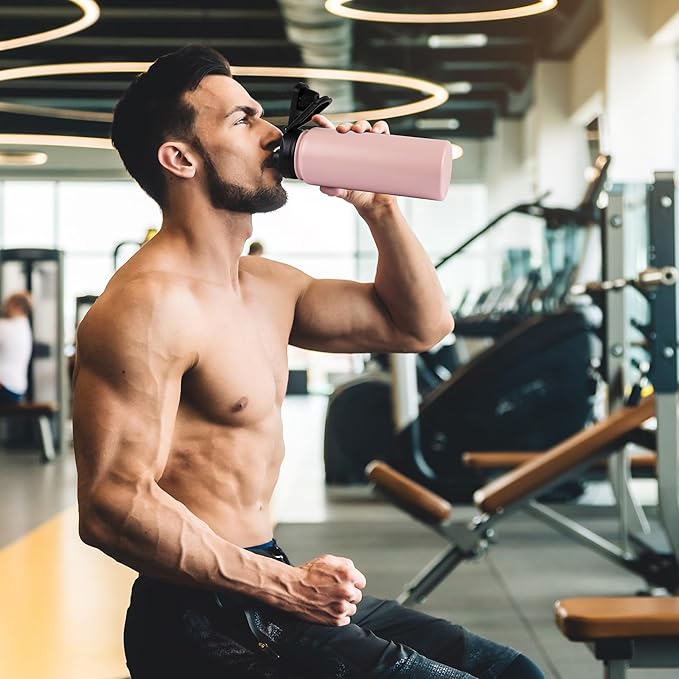 16 oz Insulated Water Bottle with Straw Lids, Stainless Steel Kids Water Bottles for School, Double Wall Vacuum Metal Water Bottle with Straw & Wide Mouth Lid, Harbor Pink 8 Pack