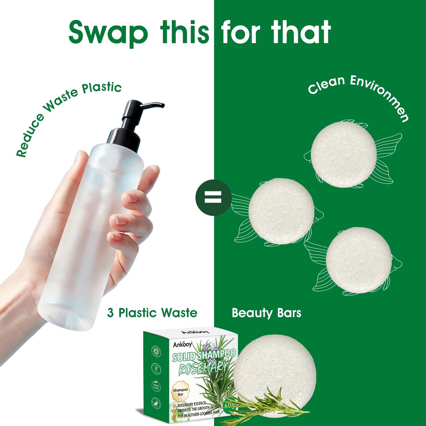 2 Pack Rosemary Oil Shampoo Bar,Natural Solid Hair Growth Soap Bars,Effective Cleansing Scalp Hair Loss Shampoo Bar,Organic Hair Oil Control,Strengthening,Thickening & Volumizing Soap for Hair