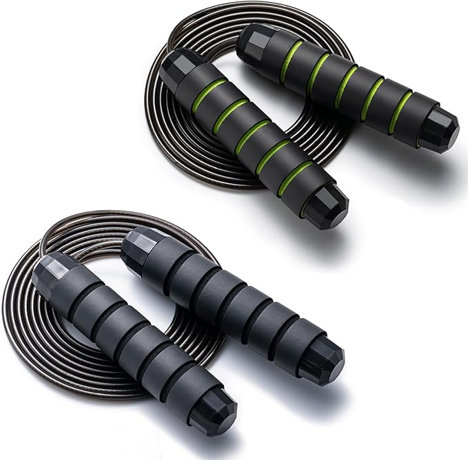 BOOMIBOO Jump Rope, Adjustable Jump Ropes,Skipping Rope Tangle-Free Rapid Speed with Ball Bearings for Women Men Kids,Exercise & Slim Body Jumprope at Home School Gym