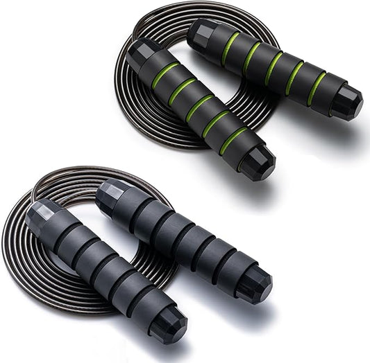 BOOMIBOO Jump Rope, Adjustable Jump Ropes,Skipping Rope Tangle-Free Rapid Speed with Ball Bearings for Women Men Kids,Exercise & Slim Body Jumprope at Home School Gym