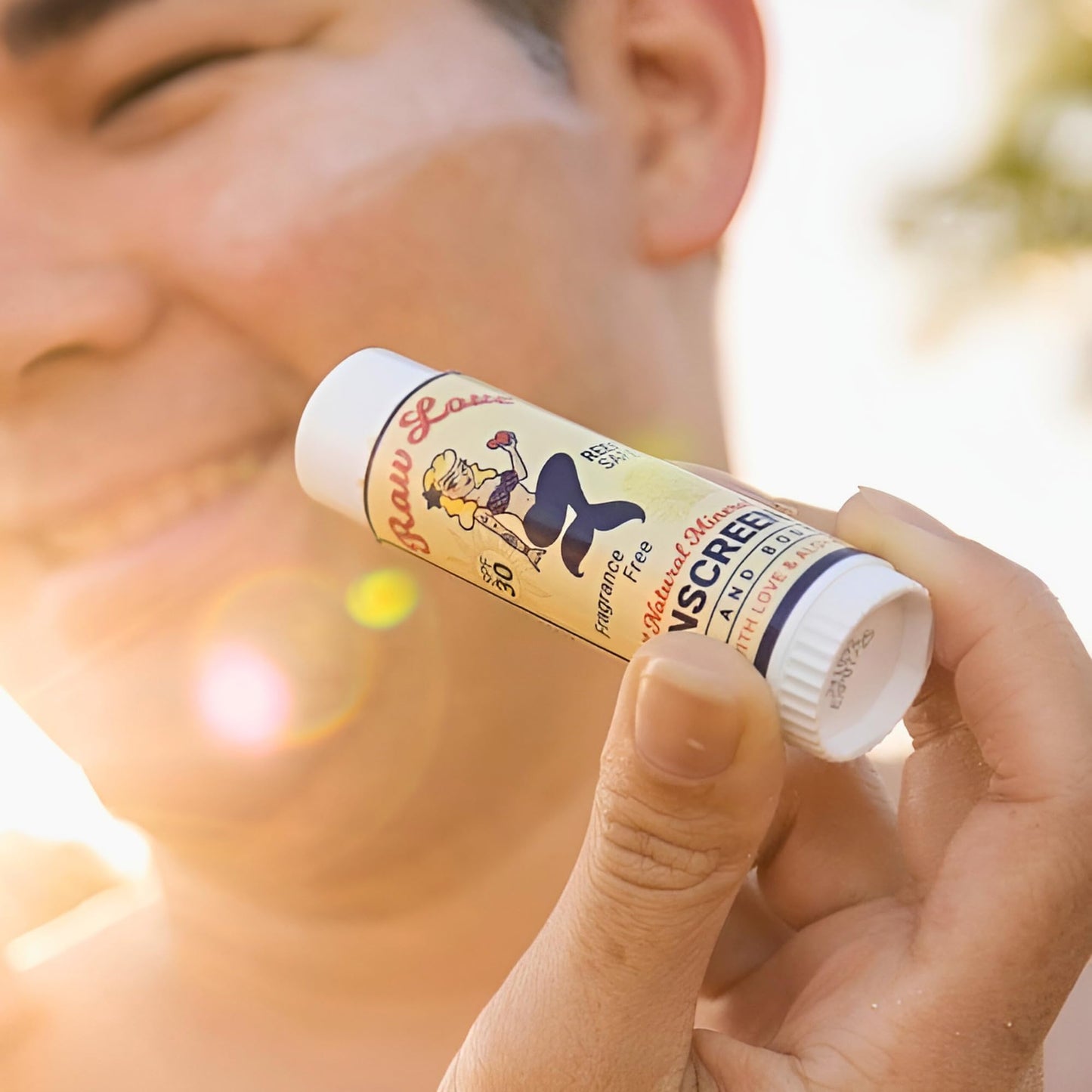 Raw Love Face Sunscreen Stick SPF 30 | Mineral Zinc Oxide + Organic Ingredients | Reef Safe Travel Sunscreen Stick for Face & Body | Fragrance-Free, Water Resistant, Safe for Kids and Babies | 0.6 Oz