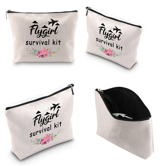 Generic WCGXKO Flygirl Survival Kit Flight Attendant Gift Zipper Pouch Travelling Bag for Stewardess Flight Crew (Flygirl Survival)
