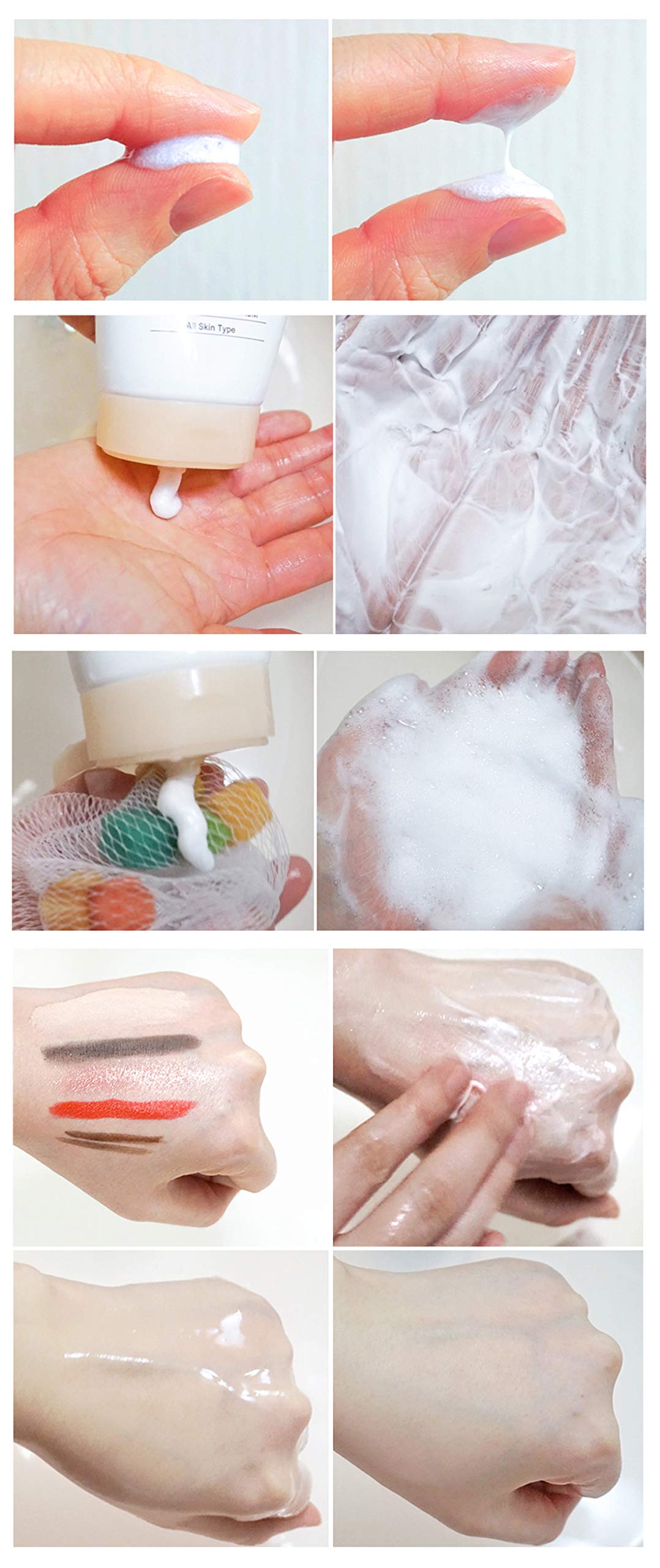 Korean Face Wash Foaming Facial Cleanser - Egg White Pore Clinic - K Beauty Skin Care Clean & Clear wipes Oil Moisturizer - Acne Cleaning Treatment for sensitive oily for Women, men