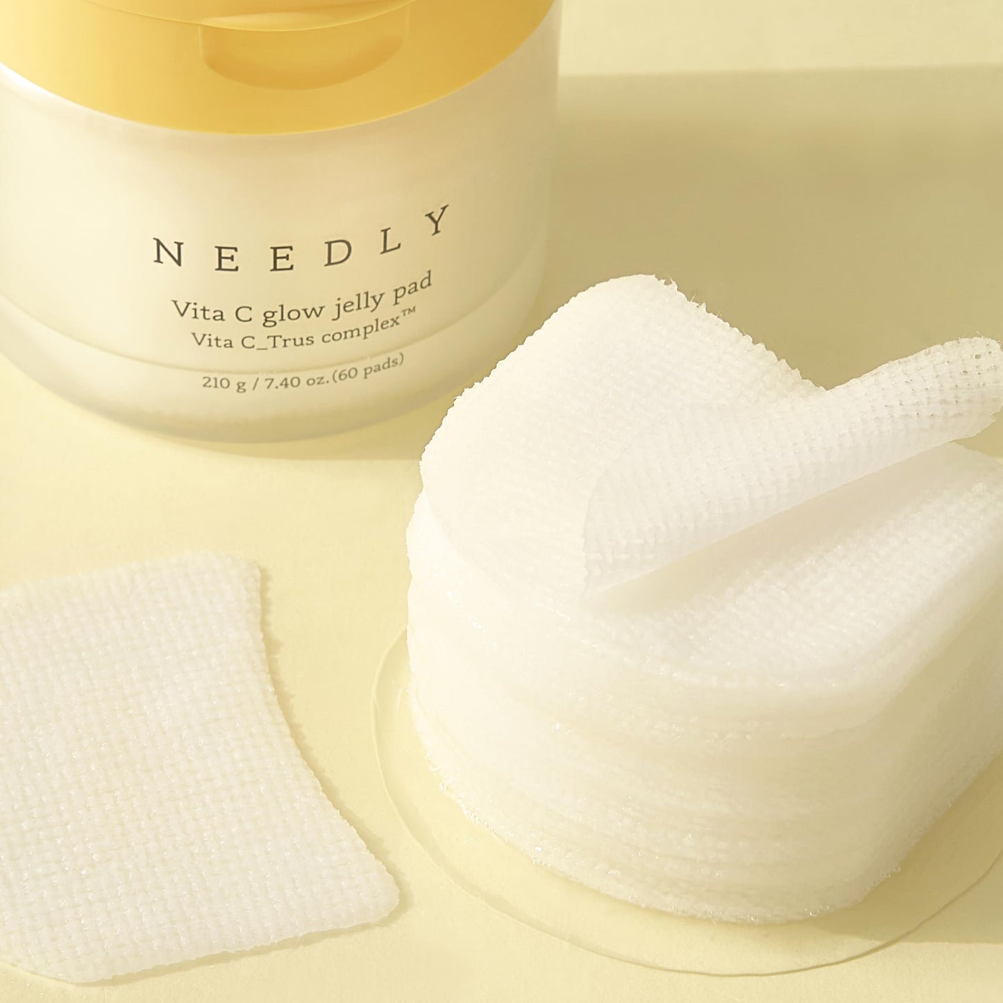 NEEDLY | Vita C Glow Jelly Pad | Brightening Toner Pad for Exfoliation, Blemish Care, and Tone Improvement