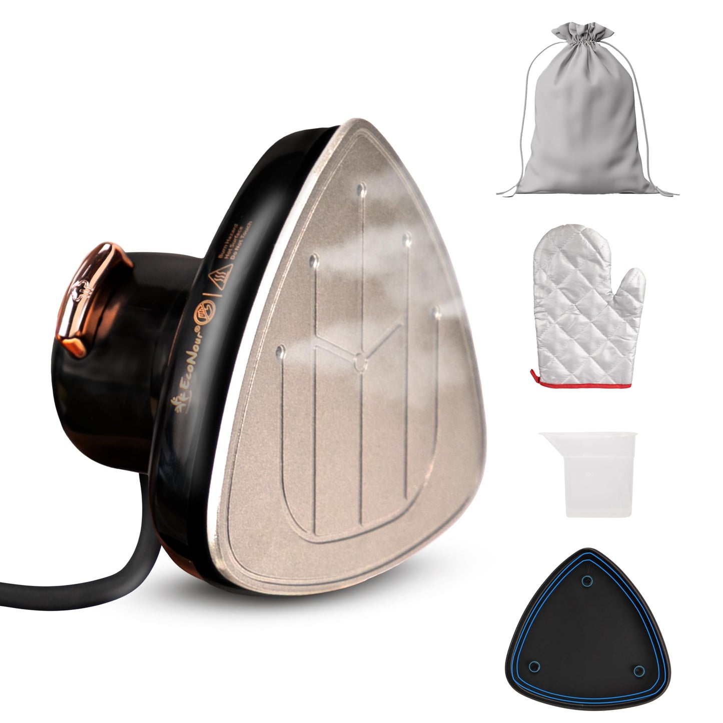 Econour 2-in-1 Mini Travel Iron & Steamer with temperature control, light indicator, and non-stick soleplate. Compact, portable, and ideal for travel, crafting, quilting, sewing, and handcraft project