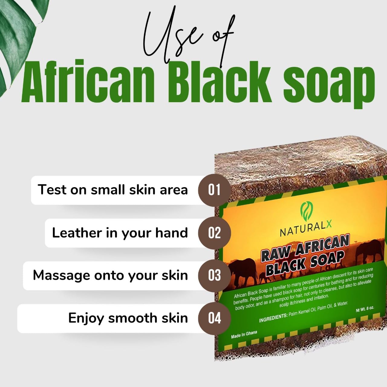 Raw African Black Soap - Natural, Unrefined & Organic - Healing for Face, Body, and Hair - 100% Pure African Skincare, Made in Ghana, 1lb (2pack)