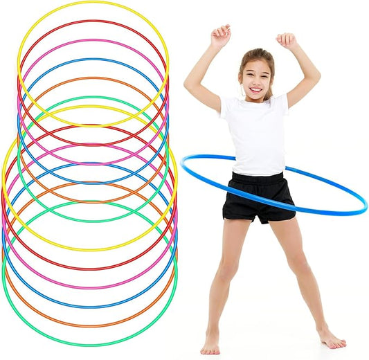 Kathfly Exercise Hoops Plastic Toy for Kids Adults Bulk Hoops Kids School PE Sports Playground Playing Fitness Gymnastics Equipment Party Games