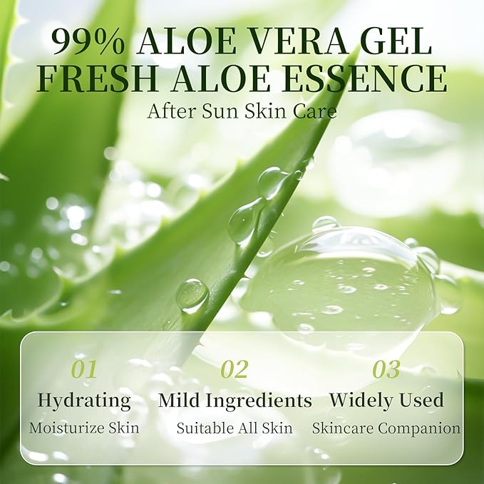 50 Pack Aloe Vera Gel for Face, Hair, Body, Skin, Sunburn Relief, 99% Pure Aloe Vera Gel for All Skin Types, Bulk Aloe Gel Travel Size for Soothing After Sun Skin Care Relief