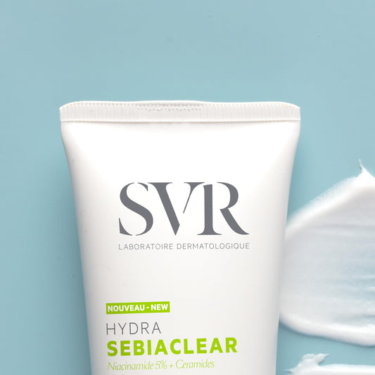 SVR Sebiaclear Moisturizing Face Cream - Soothing Moisturizer, Reduces the appearance of marks, with Niacinamide, Hyaluronic Acid and Ceramides for Oily Sensitive Skin, Non-Comedogenic. 1.4 oz.
