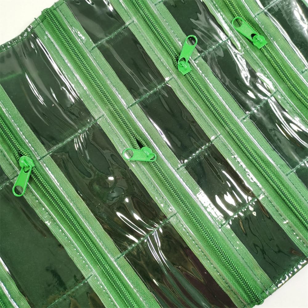 SCIKHEFT Travel Jewelry Roll Bag Portable Organizer Pouch With Grids&PVC Cover Storage Bags for Necklace, Bracelet, Bracelet,Ring, Badge, Pendant