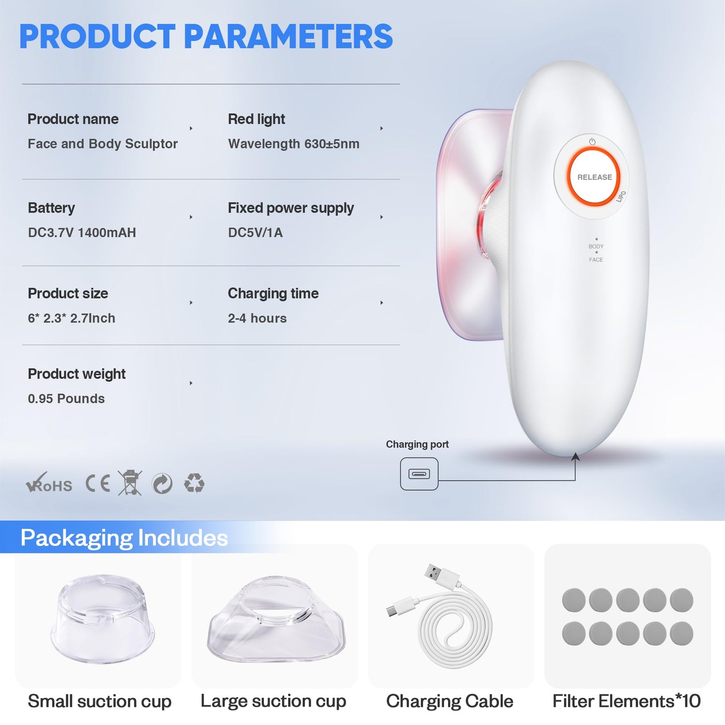 Ciyada 3-in-1 Electric Cellulite Massager, 3-in-1 Body Sculpting Machine -3 Modes Adjustable Body Sculpting Machine- Home Use Cupping Therapy Tool for Back, Belly, Waist, Arms, Legs-White