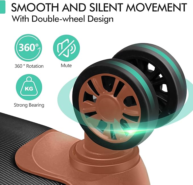 AnyZip Luggage PC ABS Hardside Lightweight Suitcase with 4 Universal Wheels TSA Lock Checked-Medium 24 Inch Black Brown