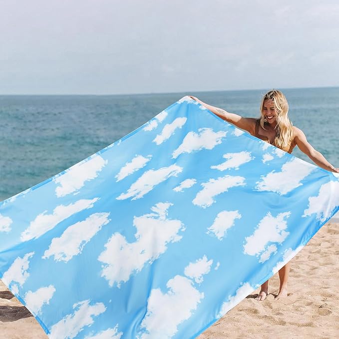 Beach Blanket, 78''×86'' Waterproof Sandproof Beach Mat Lightweight Outdoor Picnic Blanket for Travel, Camping, Hiking