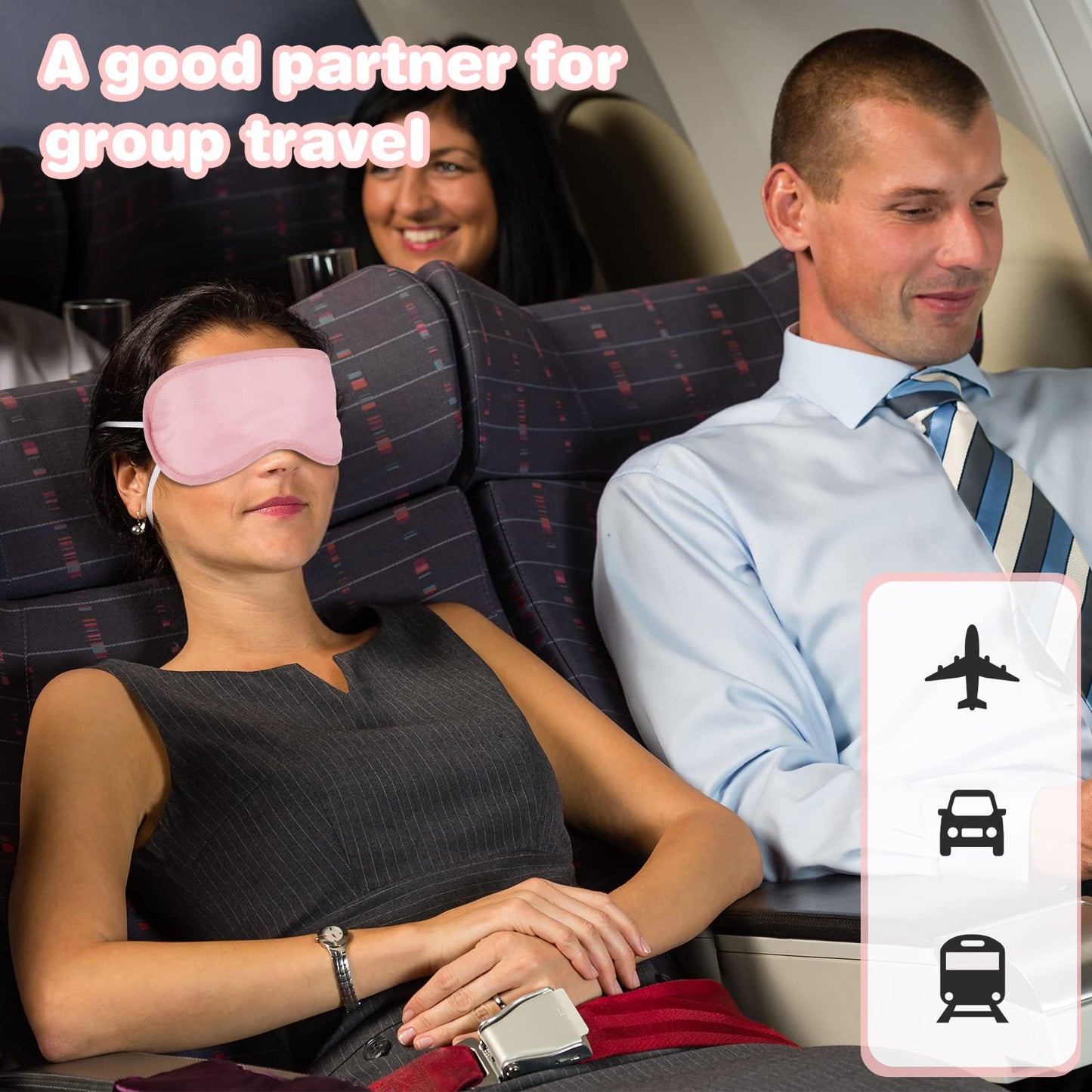 Silkfly 100 Pieces Silk Sleep Eye Mask Bulk Christmas Eye Cover Gifts Blindfold with Adjustable Elastic Strap Sleeping Night Mask for Women Comfortable Travel Sleep(Pink)