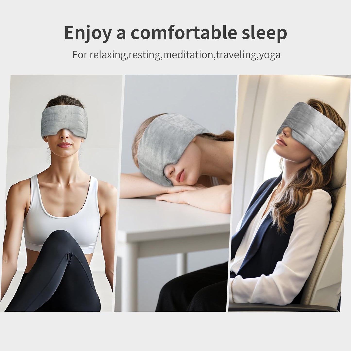 Weighted Eye Mask for Sleeping Washable Blackout Gravity Sleep Masks Soft Gentle Pressure Blindfold Night Eye Covers for Side Sleeper Meditation Women Men Travel Essentials