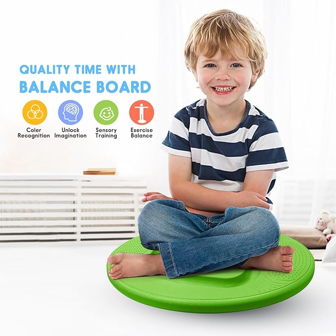 Kids Maze Balance Board - Wobble Trainer for Ski Surf Snowboard, Non-Slip Sensory Rocker Ages 3-12, Core Therapy & Skate Prep
