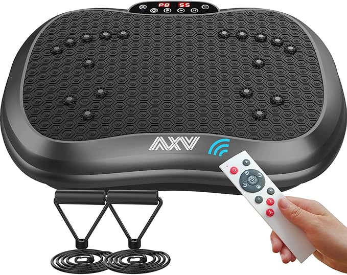 AXV Vibration Plate Exercise Machine Whole Body Workout Portable Mini Vibrate Fitness Platform Lymphatic Drainage Machine for Weight Loss Shaping Toning Wellness Home Gyms Workout (Mini)