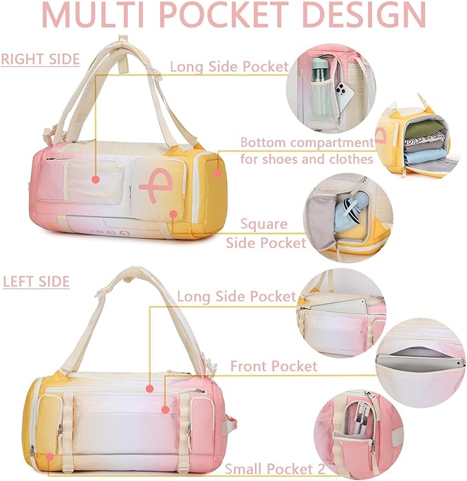 BESMART 32L Extra Large Gym Backpack for Women, Big Gym Bag with Shoes Compartment, Waterproof Heavy Duty Duffel Bags, Women's Workout Backpacks for Outdoor Sport,Hiking,Camping,Travel