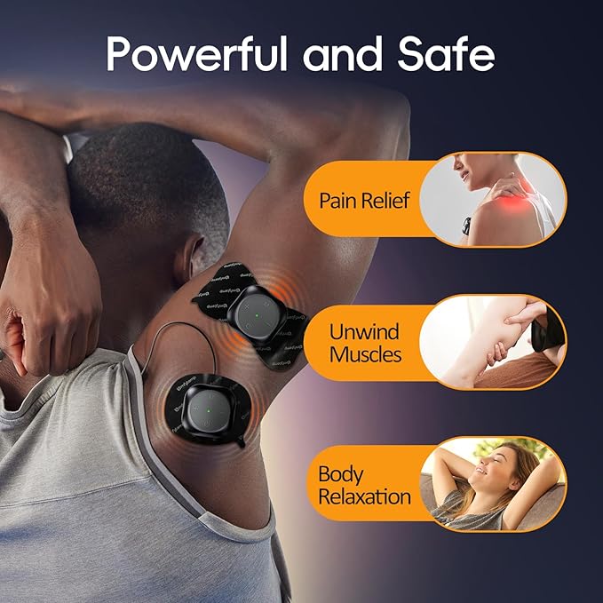 Comfytemp Wireless TENS Unit 30 Modes Muscle Stimulator for Pain Relief, FSA HSA Eligible 2 Packs Rechargeable TENS Machine with Remote, Pulse Muscle Stimulator for Back Shoulder Sciatica (4pads)