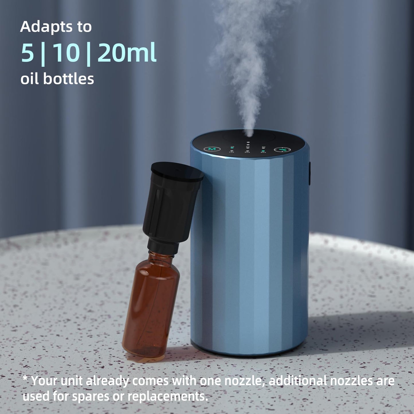 Waterless Essential Oil Diffuser Aromatherapy Scent Diffusers for Home Large Room, Bedroom, Car, Office, Desk, Battery Operated Mini Portable Air Freshener, 3 Countdown Timers & 3 Mist Levels