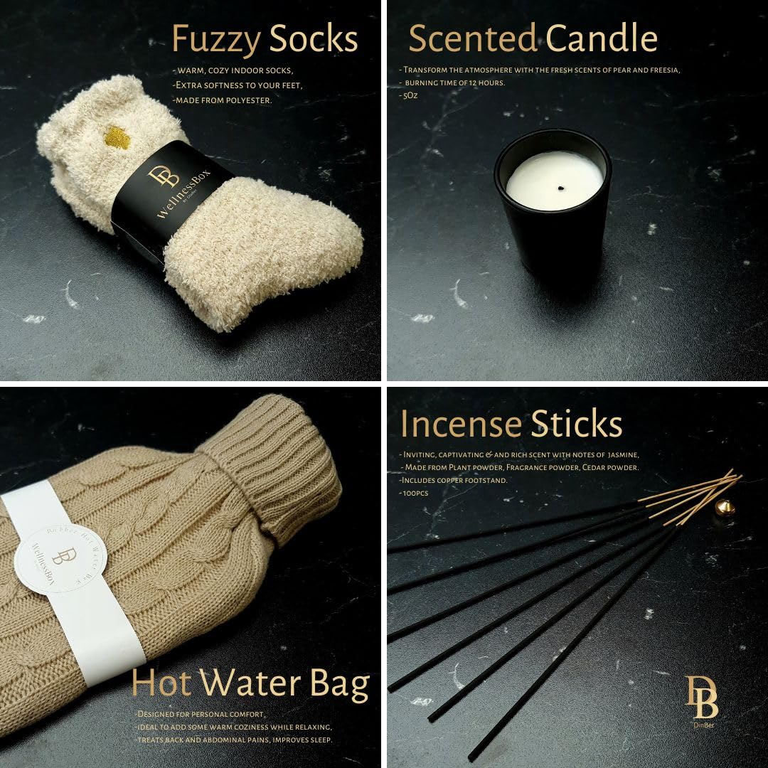 Wellness Box 12pc Self Care Spa Gift Basket for Women - Loving Gift Basket for Mothers Day, Birthday, Best Friend set, Womens Beauty Kit. Luxury Gifts with Scented Candle, Jade Roller, Bath Bomb.