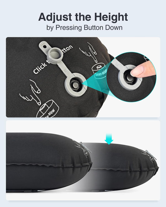 Luxtude Inflatable Lumbar Pillow for Airplane Travel, Lumbar Support Pillow for Office Chair/Car, Self-Inflating Travel Lumbar Pillow Back Support, Lower Back Pillow for Reducing Lumbar Pain