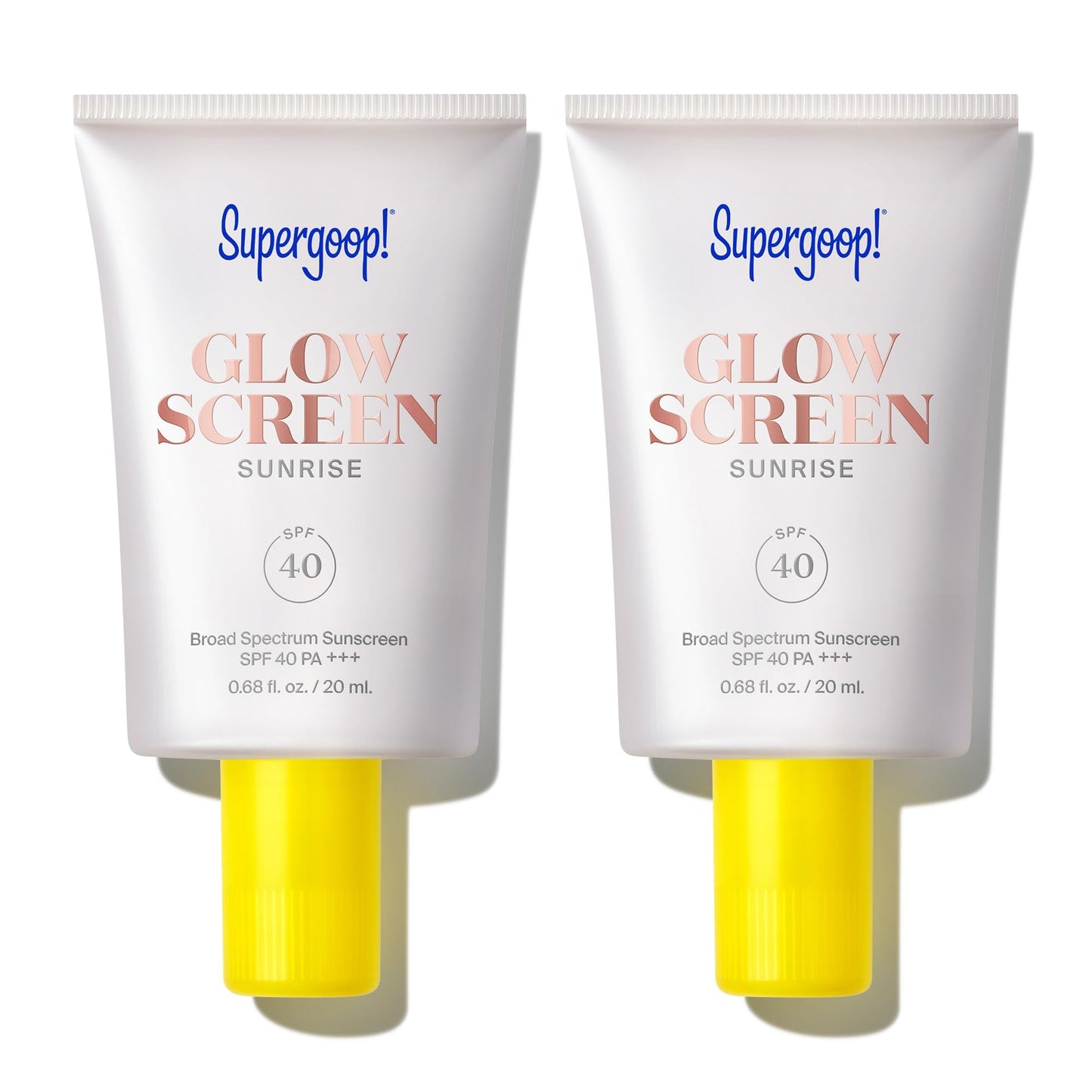 Supergoop! Glowscreen SPF 40, Sunrise (Champagne Glow) - 20 mL, 2 Pack - Glowy Primer + Broad Spectrum Tinted Sunscreen - Helps Filter Blue Light - Hydration - Hyaluronic Acid & Vitamin B5
