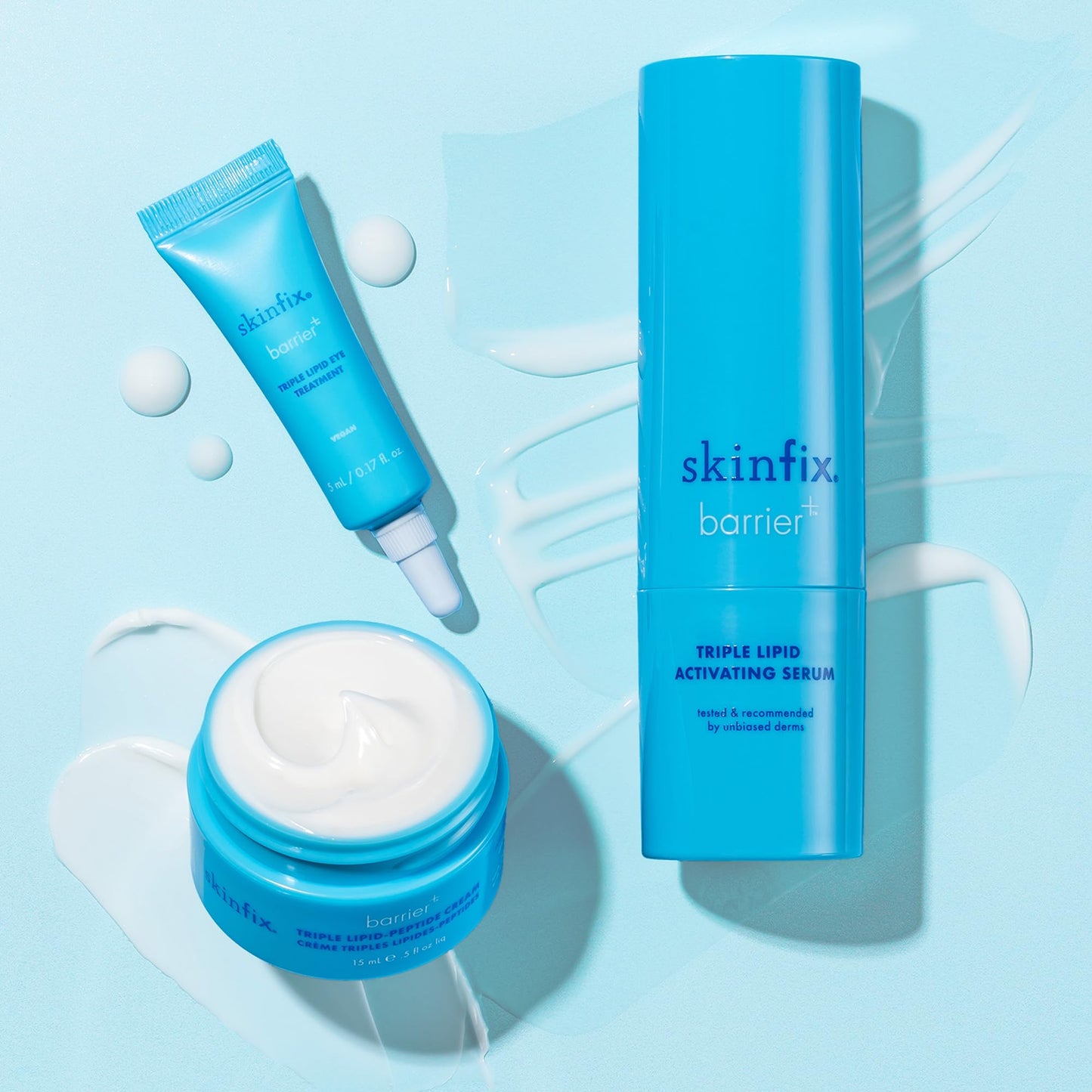 Skinfix Barrier + Firm Trio - Full-Size Plumping Serum, Mini Moisturizer, Mini Eye Cream with Patented B-L3™ Complex - Hydrate & Strengthen Skin Barrier