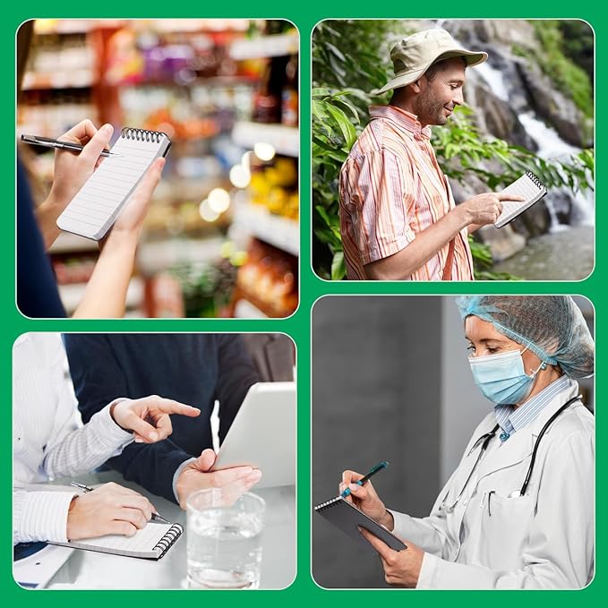 6 Pack Waterproof Notebook Pocket Notepad 3x5 All-Weather Small Pocket Notebook Waterproof Police Spiral Notepad Little Memo Notepads for Outdoor Travel Office School