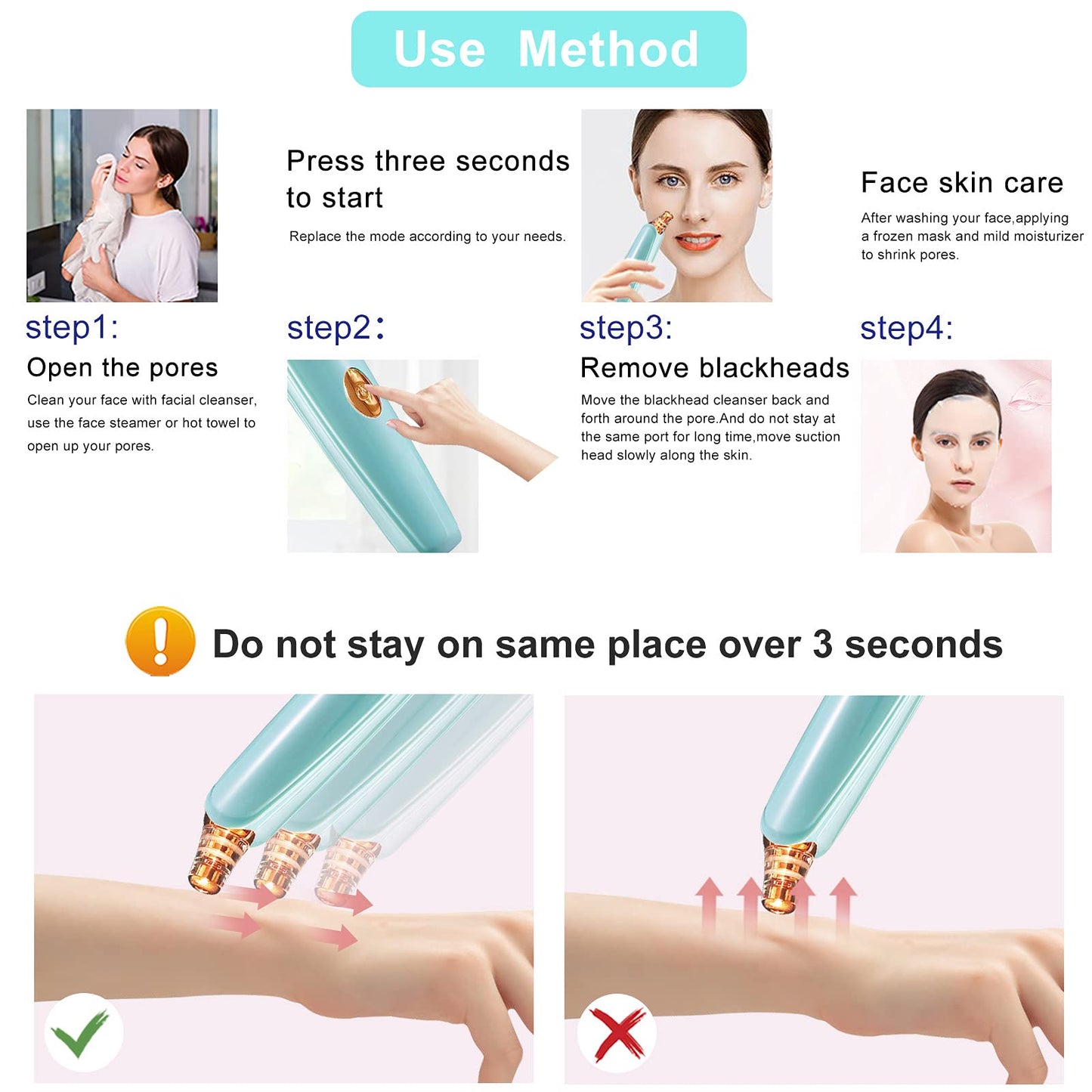 Blackhead Remover Pore Vacuum Cleaner - Upgraded Facial Pore Cleaner - Electric USB Pore Vacuum with 5 Probes - Upgraded Blackhead Suction Tool - Blackhead Remover Kit