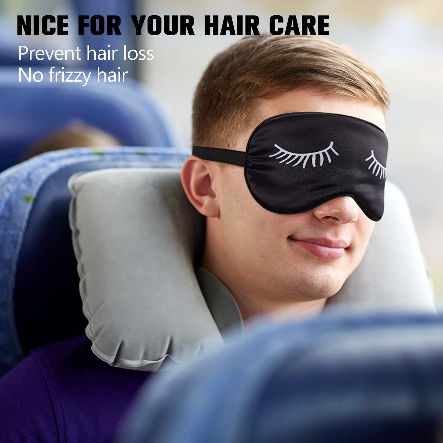 Jecery 6 Pieces Silk Sleep Eye Masks Soft Eye Masks Adjustable Blindfold Eyeshade Sleep Eye Cover Smooth Sleeping Masks with Storage Bag for Women Men Sleep Travel Nap