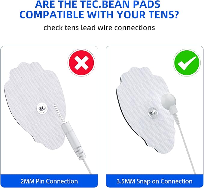 20-Pack TENS/EMS Unit Replacement Pad for More Than 30 Times Use, TEC.BEAN Latex-Free TENS Electrode Pads Set with Upgraded Self-Stick Performance, Compatible with MEDVICE,Belifu EMS Machine
