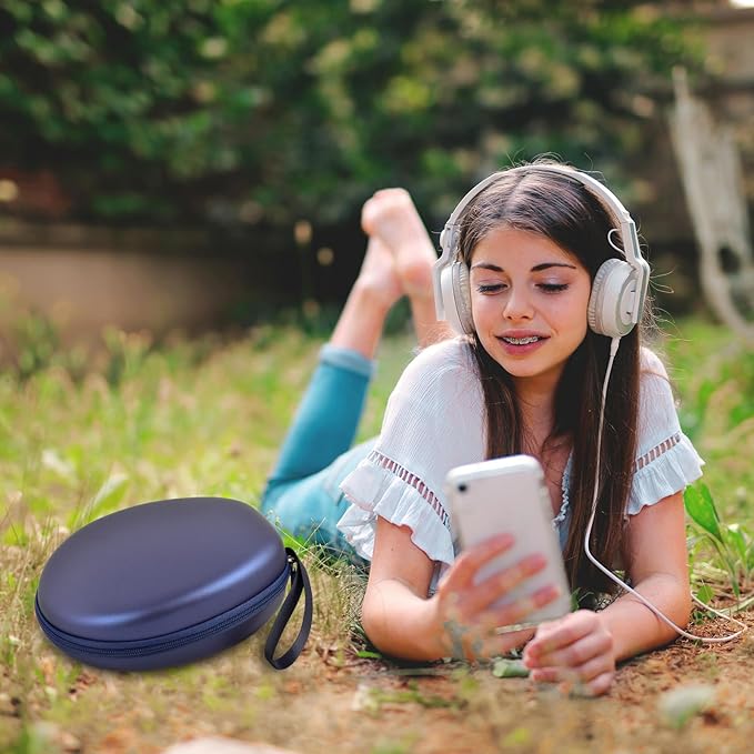 Comecase Universal Headphone Case Comepatible with JBL/for Beats/for Sony/for Bose Max Over Ear Headphone and More, Travel Carrying Box for Bluetooth Wireless Headset (Blue)