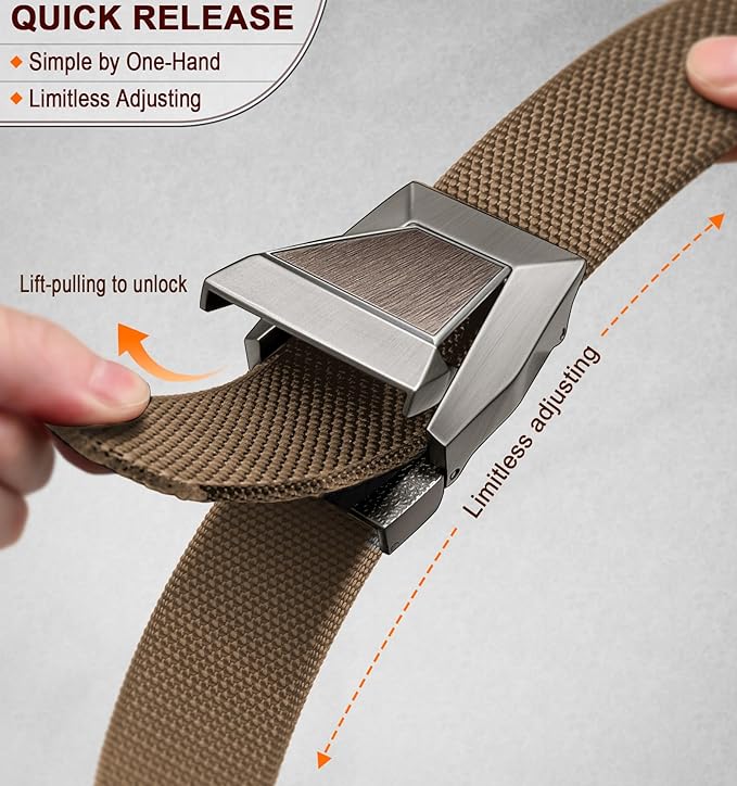 BULLIANT Men Belt 2 Pack,Nylon Web Holster Belt Stretch for Gift Men Outdoor Work Sports Hunting Hiking,Quick Release