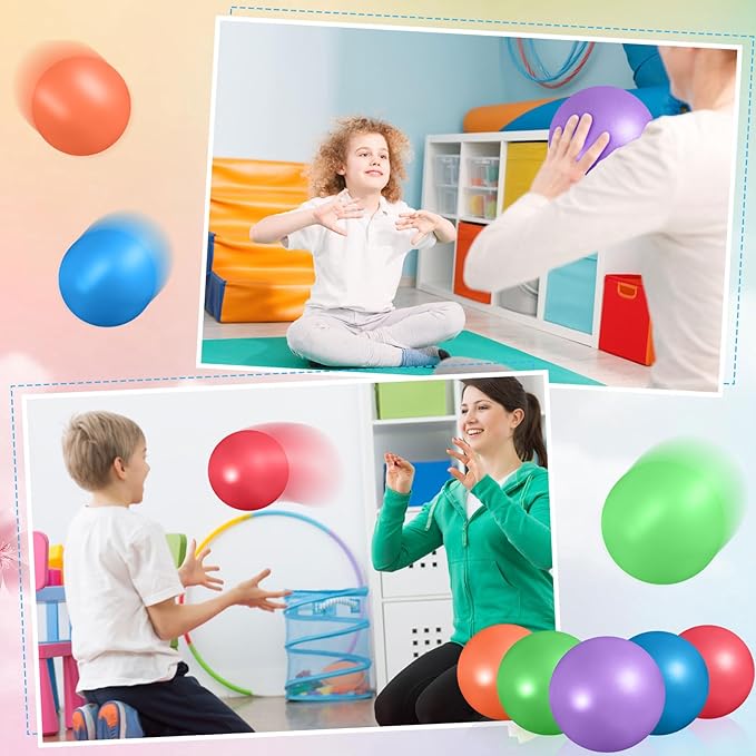 Aoriher 10 Pieces 9 Inch Exercise Pilates Ball Yoga Therapy Core Ball for Yoga Stability Barre Training Stretching Physical Posture Training Gym