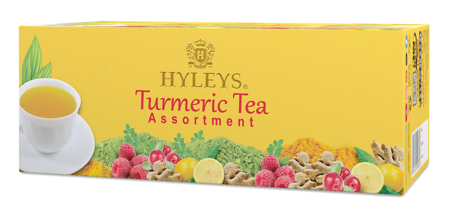 Hyleys Turmeric Tea - Assorted Flavors - 42 Tea Bags - Wellness Herbal Supplement