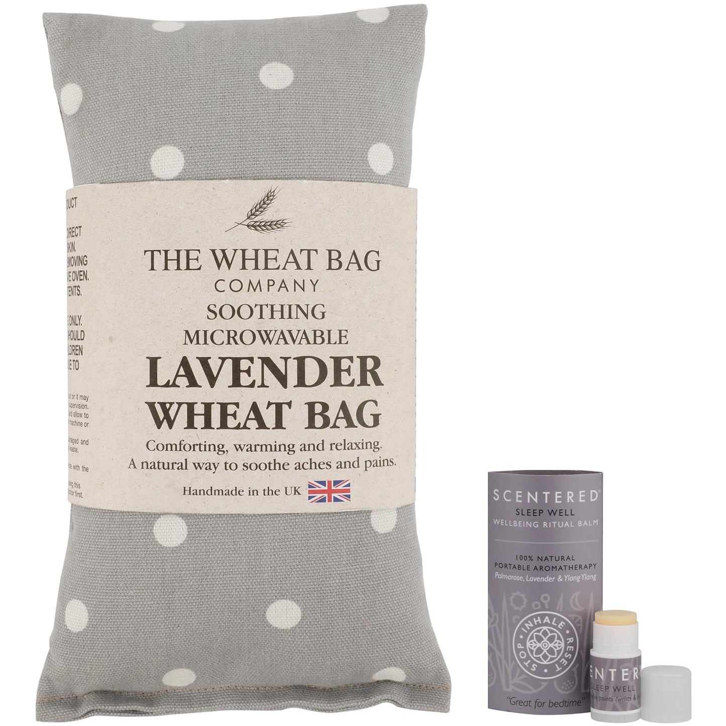 Scentered Lavender Heating Pad & Microwavable Neck Wrap – Aromatherapy Neck Pillow & Sleep Balm Gift Set – Pain Relief for Muscle Aches, Shoulders & Back – Heat Pack & Essential Oil Roll On for Sleep