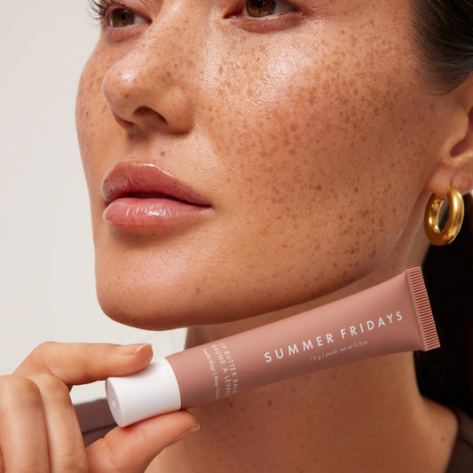 Summer Fridays Lip Butter Balm Hydrating Lip Mask - Shea Butter, Vegan - Vanilla Beige (0.5 Oz) + Jet Lag Mask Mini - Hydrating, Nourishing Face Mask with Antioxidants (1 oz)