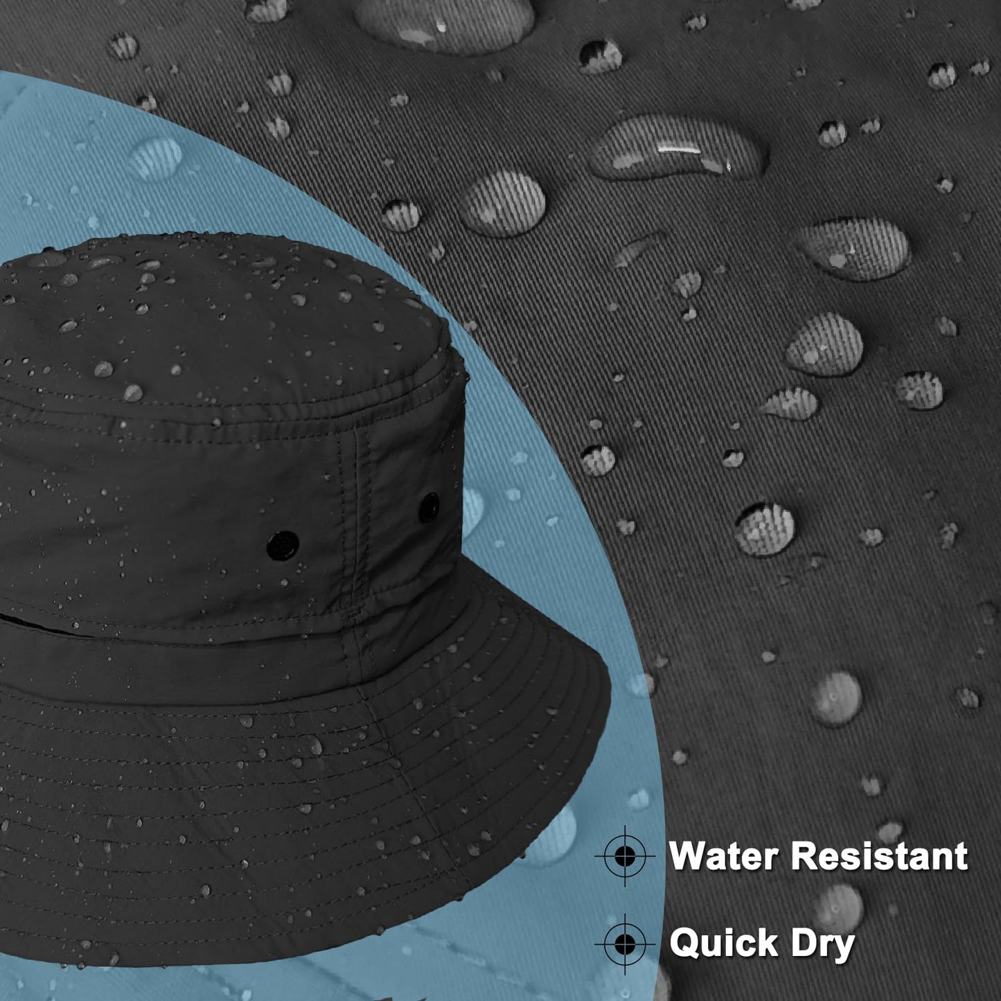 lifwimner Bucket Hat for Women Packable Fisherman Cap for Men Sun Hat Quick Dry Breathable UV Protection for Fishing Hiking Beach Safari Summer(Black)