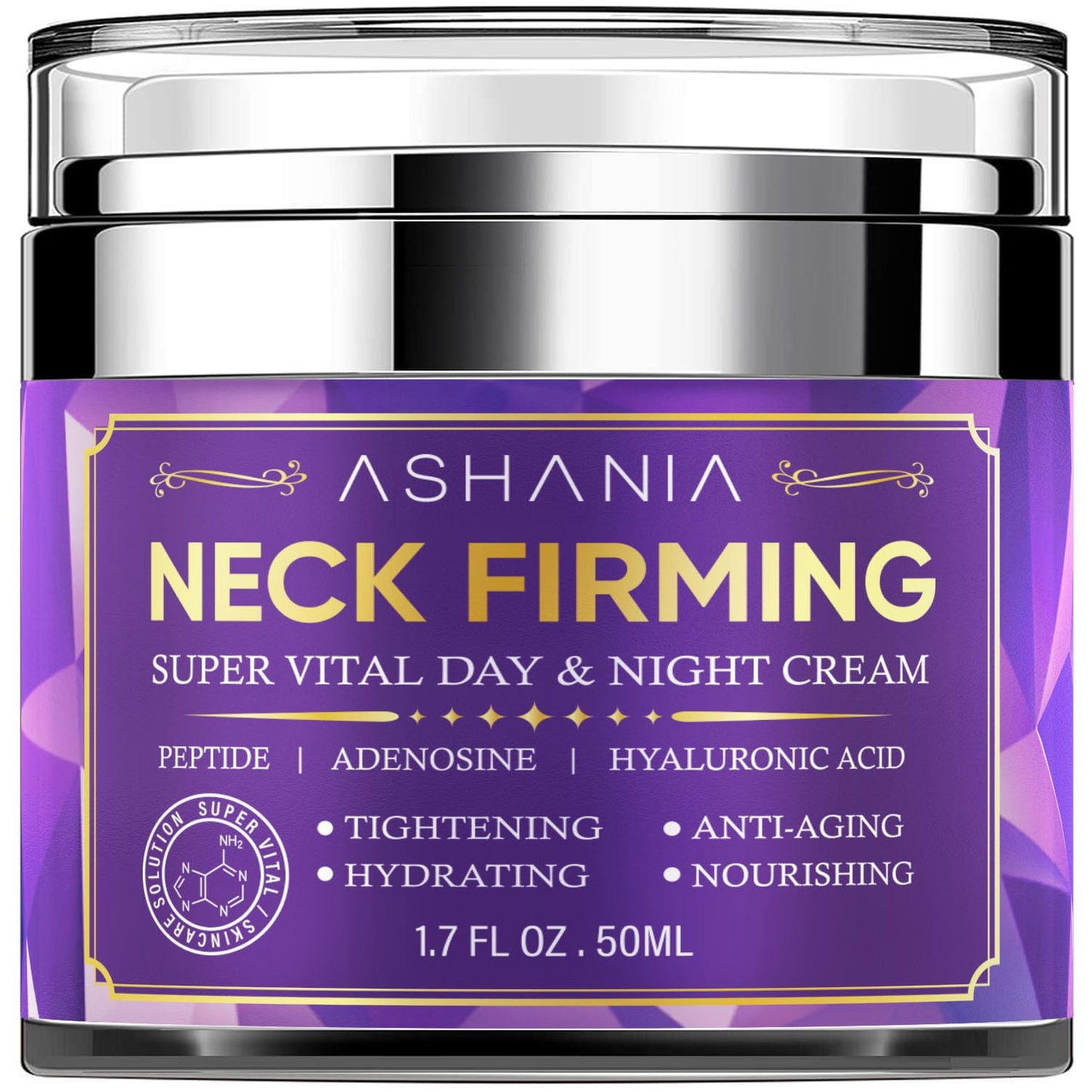 Ashania Neck Firming Cream : Skin Tightening Cream Moisturizer Face and Neck Lift Tightening with Hyaluronic Acid & Peptide & Adenosine Korean Skin Care & Advanced Formula 1.7 fl oz