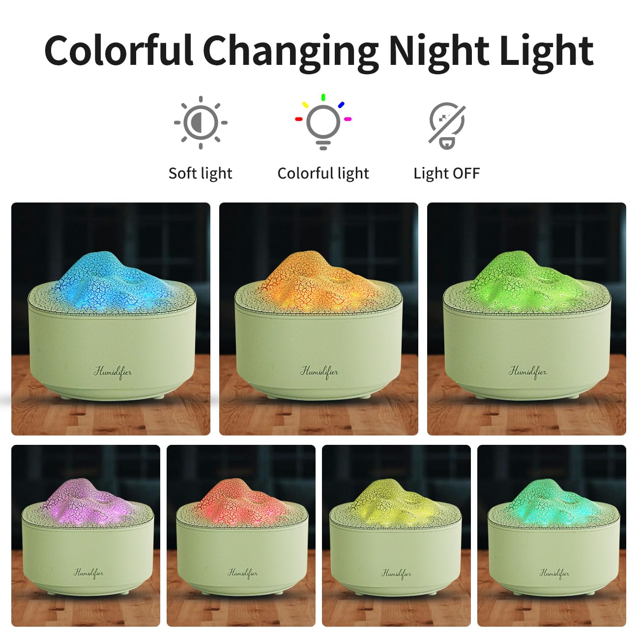 Portable 1500ml Small Cool Mist Humidifier,USB Personal Desktop Humidifier for Office Room, Bedroom,Auto Shut-Off 7 Colors LED Night Light, 2 Mist Modes, Super Quiet (White)