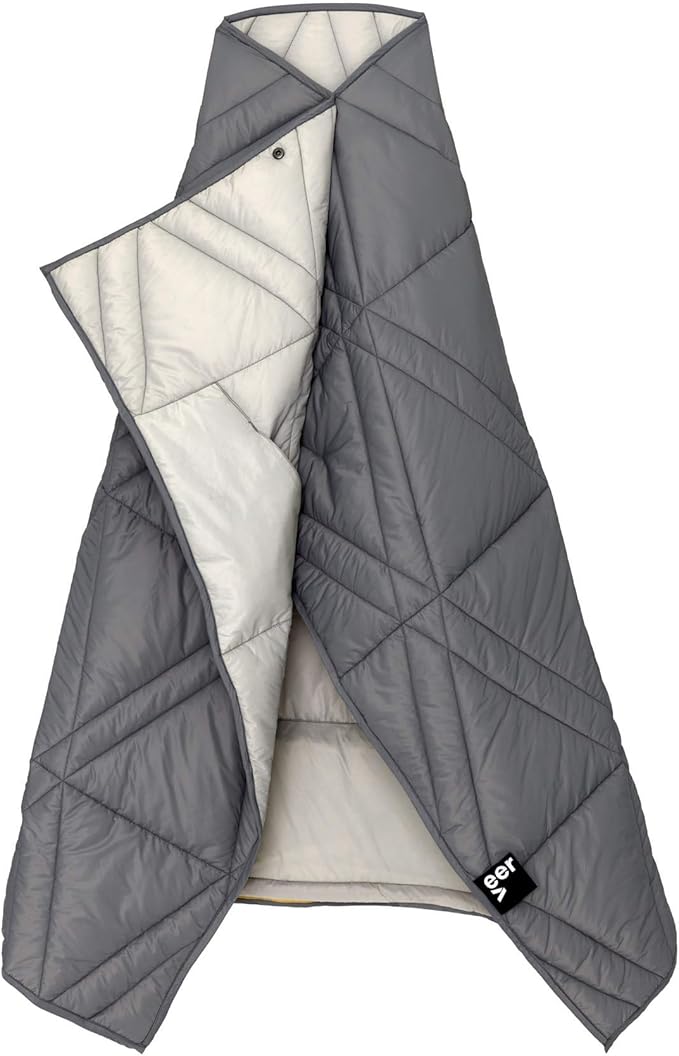 Veer Adventure Blanket - 100% Down Alternative Insulated Outdoor Puffy Blanket for Camping, Beach, Sports/Stadiums, Picnics, or Travel - Built-in Hand Pockets and Zipper Pillow Pocket - Child Size