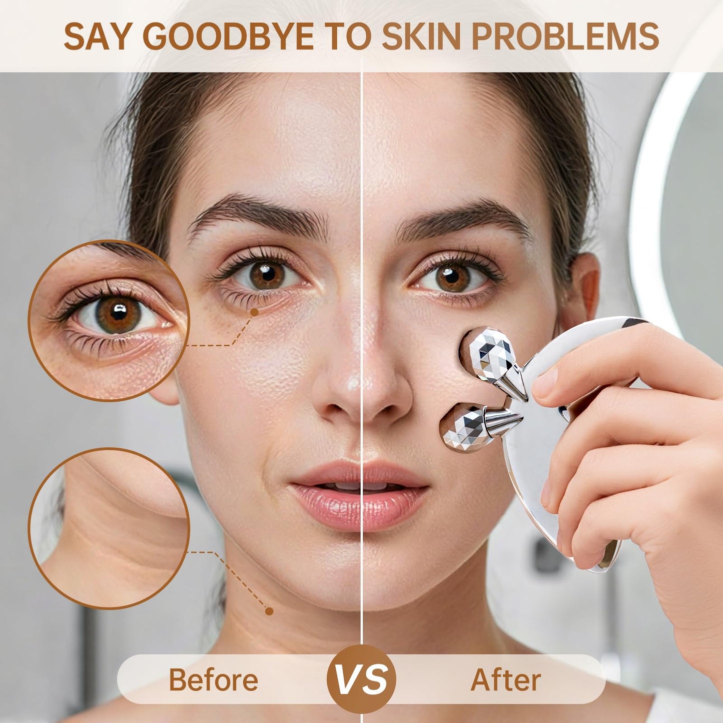 Stainless Steel Face Roller-3D Butterfly Facial Roller for Women,2-in-1 Gua Sha Facial Massager Tool for Skin Tightening,Body Gua Sha Massager Tool for Muscle Ache&Lymphatic Drainage,Decoration