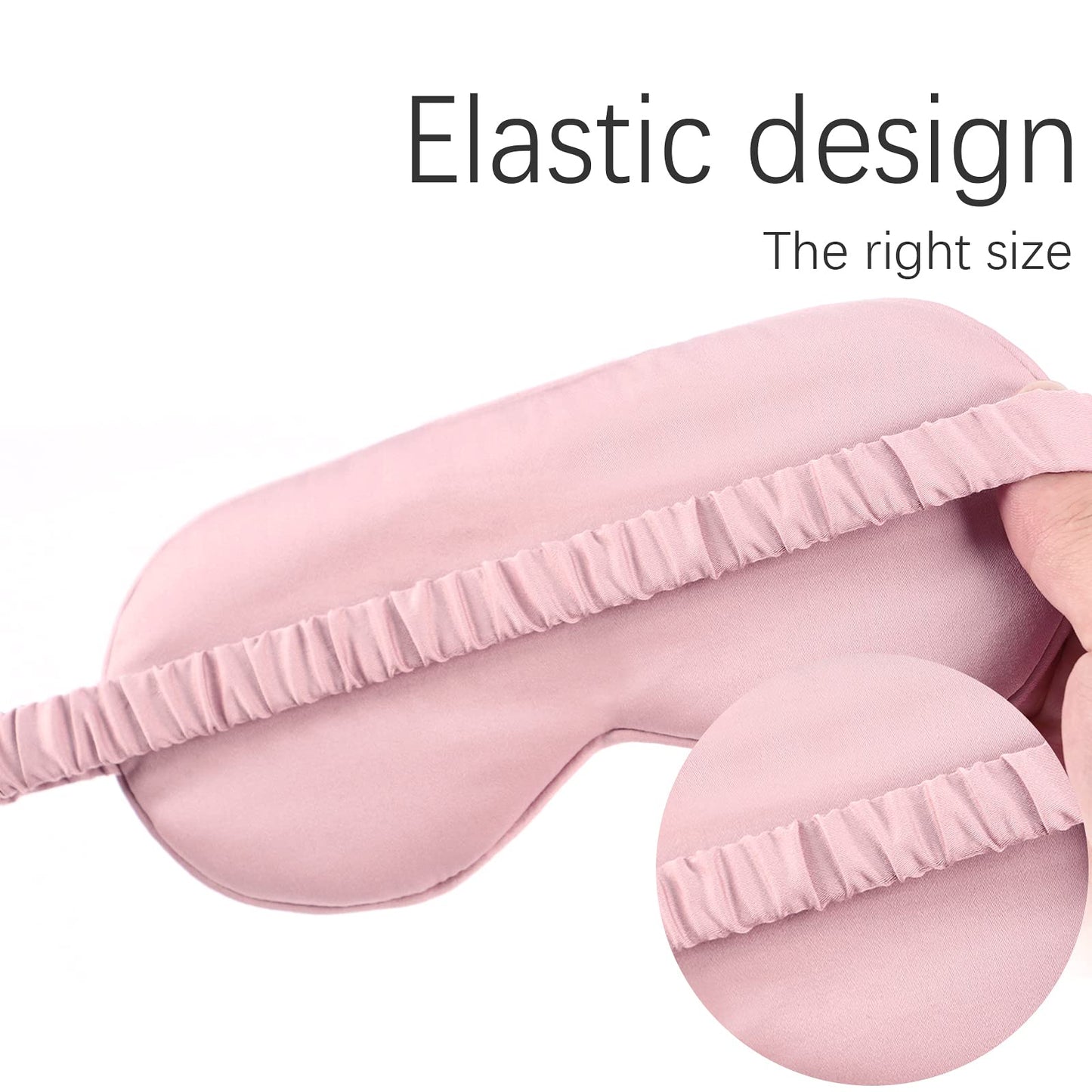 HBHLFZ Sleep Mask 2 Pack - Bamboo Viscose Fiber Sleeping Eye Mask - with Elastic Band/Headband - Comfort Sleeping Shade - for Nighttime Sleeping, Traveling & Napping（Pink）