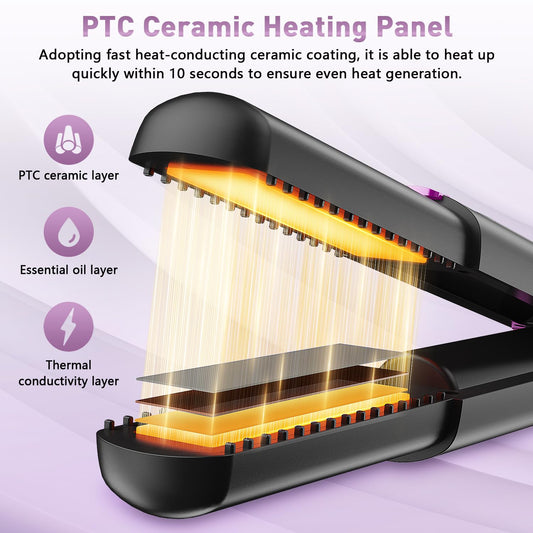 Hair Straightener,Cordless Rechargeable Flat Iron (LCD),Cordless Hair Straightener 4500mAh,Portable Travel Straightener and Curler 2 in 1,Mini Ceramic Curling Iron,USB Rechargeable Hot Tools